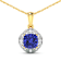 1.99ctw 14K Yellow Gold Tanzanite and White Diamond Pendant with 18 inch
Cable Chain
