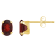 6x4mm Oval Garnet 10k Yellow Gold Stud Earrings