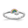 Rhodium Over Sterling Silver Multi-color Enameled Rainbow Children's Ring