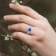 14K White Gold Round Tanzanite and Diamond Ring, 1.41ctw