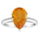 12x8mm Pear Shape Citrine Rhodium Over Sterling Silver Ring