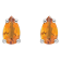 5x3mm Pear Shape Citrine 14k White Gold Stud Earrings