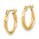 14k Yellow Gold 1/2" Diamond-Cut and Polished Double Hoop Earrings