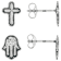Cross And Hamsa Hand Earring Set In Sterling Silver