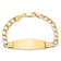 14k Yellow Gold Soft Diamond Shape Curb Link ID Bracelet