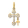 10k Yellow Gold Cubic Zirconia Budded Cross with Cross Dangle Pendant
