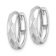 Rhodium Over 14k White Gold Polished Faceted 9/16" Hinged Hoop Earrings