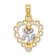 14k Tri-color Gold Textured Heart with Rose and Lace Trim Charm