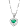 Green And White Cubic Zirconia Rhodium Over Silver Children's Heart
Pendant With Chain 0.49ctw