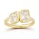 Rachel Zoe White CZ Toi et Moi Ring in 14K Gold Over Sterling Silver
