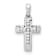 Rhodium Over 10k White Gold Accent Diamond Cross Pendant