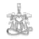 Rhodium Over 14k White Gold Mom with 2 Angels Holding Heart Charm