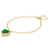 Green Onyx Heart Charm Paperclip Bracelet In 18K Gold Over Brass 5.10ctw