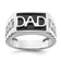 Rhodium Over 14k White Gold Polished Satin Onyx and Diamond DAD Men's Ring