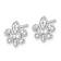 Rhodium Over 14k White Gold 10mm Fleur-De-Lis Stud Earrings with round Diamonds