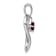 Rhodium Over 14k White Gold Garnet Heart Pendant
