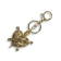 Gold Tone Fuchsia Rose Crystal Turtle Key Chain