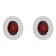 8x6mm Oval Garnet And White Topaz Accent Rhodium Over Sterling Silver
Double Halo Stud Earrings