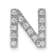 Rhodium Over 14K White Gold Diamond Letter N Initial Charm