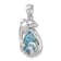 Rhodium Over Sterling Silver Polished Crystal Dolphin Pendant
