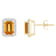 7x5mm Emerald Cut Citrine And Created White Sapphire 10k Yellow Gold
Halo Stud Earrings
