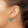 Sterling Silver Polished 10mm Round Teal Jadeite Dangle Earrings