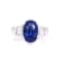 4.84 Ctw Blue Sapphire and 0.60 Ctw White Diamond Ring in 14K WG