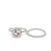 Round Pink Morganite and Cubic Zirconia Rhodium Over Sterling Silver Ring