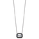 Rhodium Over Sterling Silver Polished Black Enamel and Cubic Zirconia Necklace