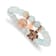 Rose Stainless Steel Antiqued and Polished Blue/Grey Dyed Jade Bracelet