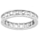 CZ Set Of 4 Stackable Band Rings In Rhodium Over Brass 10.82ctw
