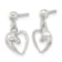 Rhodium Over Sterling Silver Open Heart Horse Head Dangle Earrings