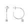 White Topaz Rhodium Over Sterling Silver Drop Round Hoop Earrings
