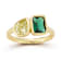 Rachel Zoe Yellow and Green CZ Toi et Moi Ring in 14K Gold Over Sterling Silver