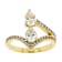 Diamond Simulant Pear And White Zircon Ring In 18K Gold Over Sterling
Silver 2.25ctw