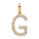 14k Yellow Gold Diamond Letter G Initial Pendant