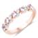 Peach Morganite and White Topaz Sterling Silver 5 StoneHalf Eternity
Band Ring Gift For Women