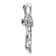 Rhodium Over 14k White Gold Sapphire and Diamond fleur-de-lis Cross
Chain Slide