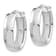 Rhodium Over 14k White Gold High Polished 1" Oval Hoop Earrings
