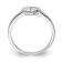 Rhodium Over Sterling Silver Polished and Satin Heart Ring