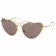 Miu Miu Gold Cat Eye Frame / Purple Brown Lenses Sunglasses