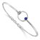 Rhodium Over 14k White Gold Diamond and Blue Sapphire Circle Bracelet