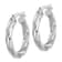 Rhodium Over Sterling Silver Patterned Twisted 4x25mm Hoop Earrings