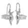 Rhodium Over Sterling Silver Crystal Inlay Hummingbird Dangle Earrings