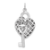 Rhodium Over Sterling Silver Cubic Zirconia Heart Lock and Key Pendant