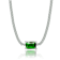 Emerald Color CZ Solitaire Necklace In Sterling Silver