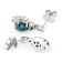 Blue Apatite Cat's Eye With Sapphire And Diamond Earrings In Sterling
Silver 0.32ctw
