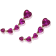 Off Park® Collection, Fushia Pink Graduating Heart Crystal Earring.