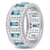 6.20ctw London Blue and White Topaz Eternity Ring in Sterling Silver