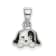 Rhodium Over Sterling Silver Black/White Enameled Puppy Children's Pendant